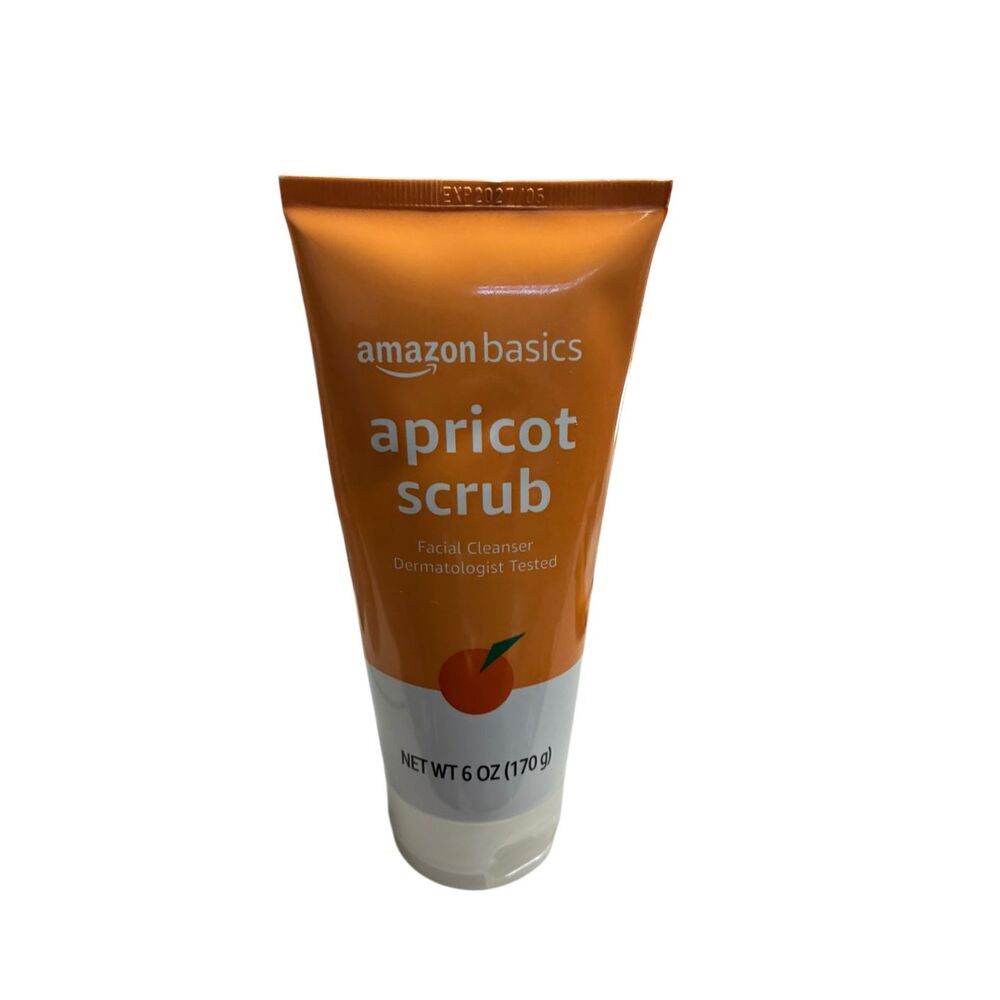 Amazon Basics Apricot Scrub Facial Cleanser 6oz Dermatologist Tested NEW